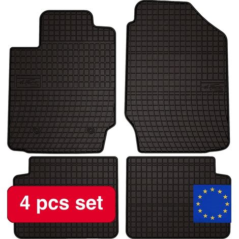 Tapis de sol de voiture, sur mesure pour berline, construction en caoutchouc durable, noir (1/5)