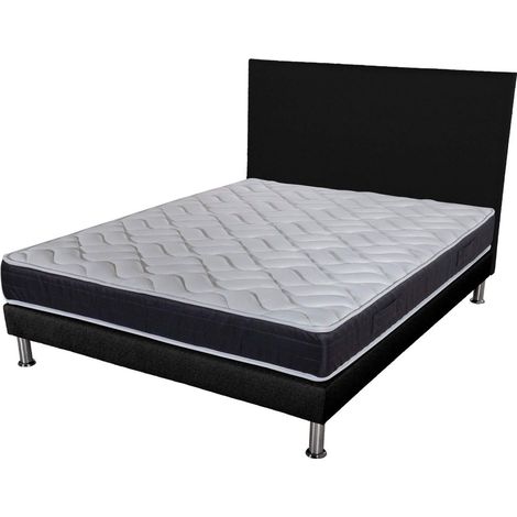 Matelas + Sommier + Tete SR9 Deco 140x190 Malta - Hauteur 20 cm - Soutien très ferme (1/5)