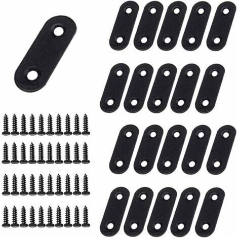 Fixing Straight Flat Plates, Stainless Steel Heavy Duty Straight Assembly Legs, Stainless Steel Flat Brackets with 20 Pcs (40x16x2mm) (1/5)