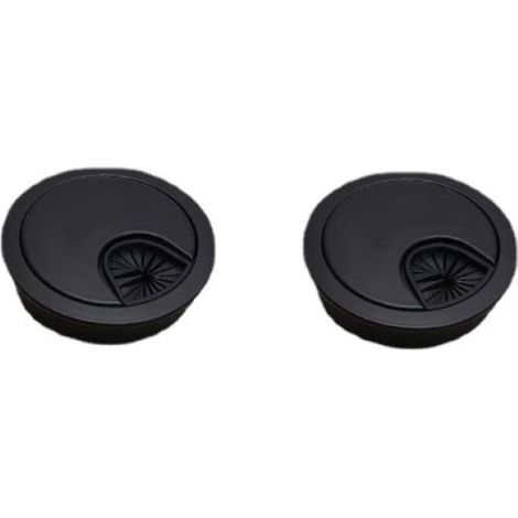 Passe-câble, Rond 60mm, Alliage De Zinc, Noir, Pour Bureau Et Maison - Passe-câble, Rond 60mm, Alliage De Zinc, Noir, Pour Bureau Et Maison (1/5)