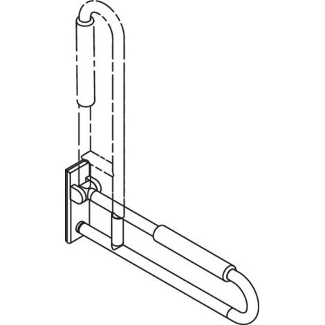 HEWI 801.50B248 97 poignée d'appui rabattable mobile, mate (1/2)