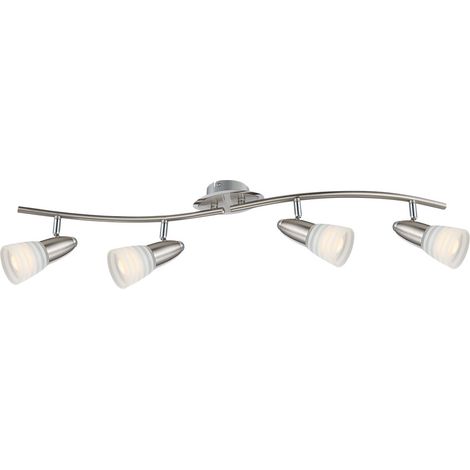 LED Decken Lampe Leuchte Nickel Matt Chrom Glas Spot Beweglich Schlaf Zimmer