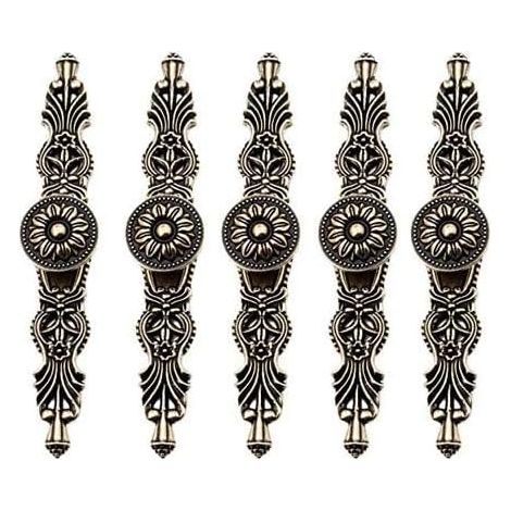 5 Stück Griff Möbelgriff Vintage Knäufe für Türen Möbelstücken Antikbronze für Küchenschränke Schränke Kommoden Gesamtlänge 170mm Lochabstand 96mm (1/5)