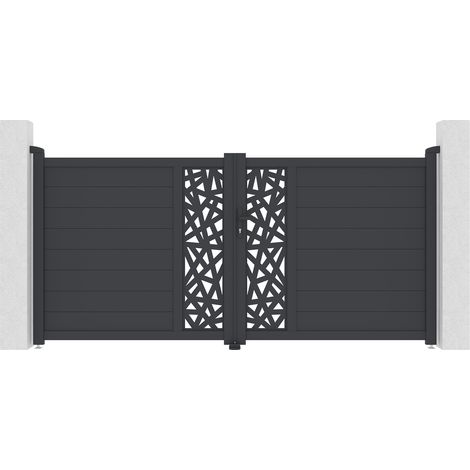 Schwingtor 3m RUIVO H.140cm graues Aluminium