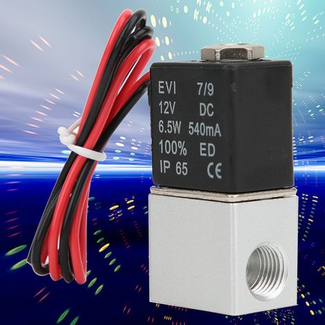 Électrovanne à réponse rapide pour eau, air et huile, 2 positions, 2 voies, corps en alliage d'aluminium, DC12VG1/4 po (1/5)