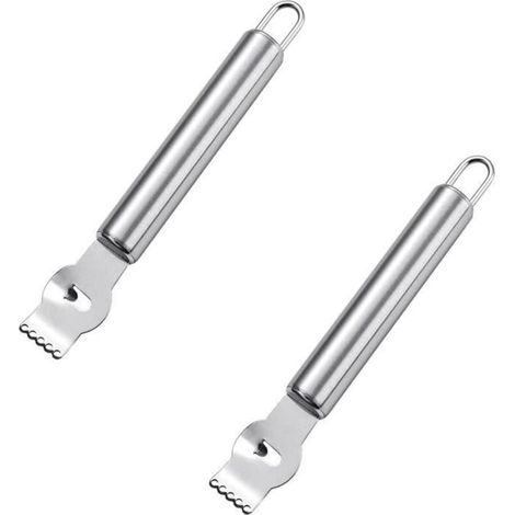 Éplucheur de Fruits - Acier Inoxydable - 2pcs - Multifonctionnel - Design Ergonomique - Argent (1/4)