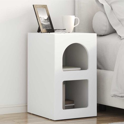 Nachttisch 2 pcs Weiß 29,5 x 33,5 x 50 cm Holzwerkstoff