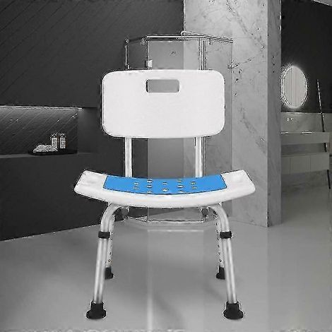 Chaise de douche pliable avec pieds en caoutchouc antidérapants et coussin d'assise chauffant amovible. Conception robuste pour la sécurité des personnes âgées et handicapées dans la salle de bain. (1/5)