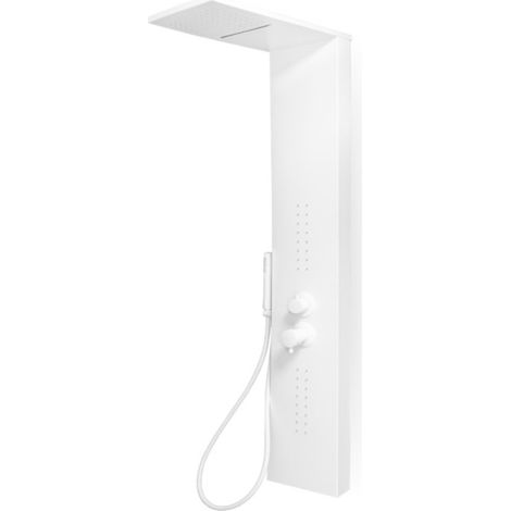 Ogomondo colonna doccia attrezzata easy in acciaio bianco con cascata 150x23x53 finitura- bianco opaco - confezione 1 (1/5)