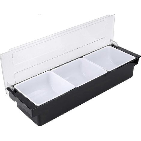 Moules à pizza à 6 compartiments, station de garniture amovible, ingrédients à pizza en plastique, distributeur de condiments, réutilisable, modèle 1 (1/5)