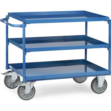 Fetra Tischwagen mit Stahlblechwannen 3 Etagen 850x500mm Ladefläche (1/2)