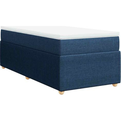 Cadre de lit en tissu, matelas inclus, bleu, 80 x 200 cm (1/5)