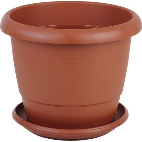 maceta marron modelo gardenia 25x20.5+ plato 21cm   caja 12 unid. (1/3)