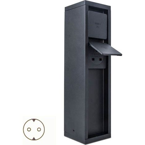 Poste de jardín eléctrico 2xSCHUKO  IP54 negro MAINS Lutec 9702201012 (1/5)