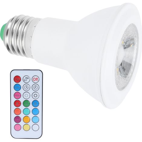 Ampoule spot 10W RGBW avec télécommande variateur de couleur E27 85-265V (1/5)