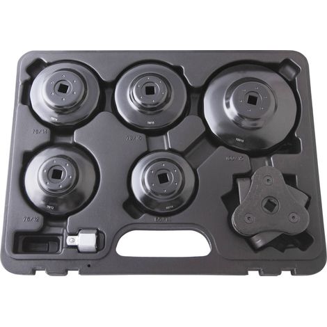 Coffret 6 clés à filtres multimarque + adaptateur 1/2" à 3/8" - HU 1995BL - CLAS Equipements (1/2)