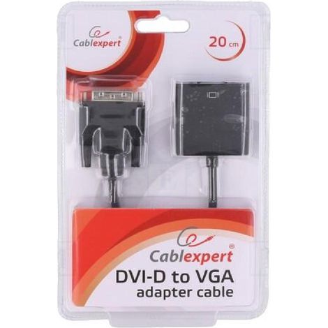Adaptateur D-Sub 15pin HD femelle DVI-D prise male 0.2m noir
