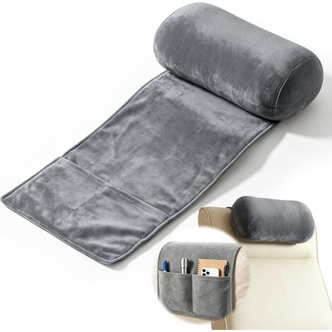 Oreiller ergonomique et coussin de nuque pour canapé et chaises de jardin – Appuie-tête antidérapant avec mousse à mémoire de forme, traversin avec housse pour les personnes dormant (1/5)