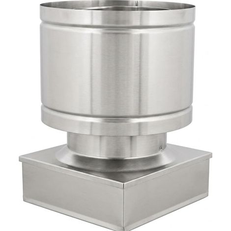 MAKA Comignolo a Botte Quadro, Terminale per Canna Fumaria Camino Stufa a Legna Pellet e Gas, Cappello Antipioggia Aspirafumo Base Quadra 300x300 mm (1/5)
