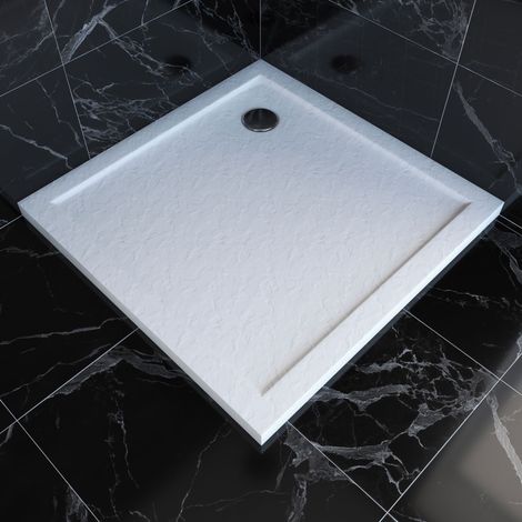 PLATO DUCHA BLANCO EXTRA PLANO EN ACRILICO REFORZADO ACABADO PIEDRA 90X90CM - MOON SQUARE 90