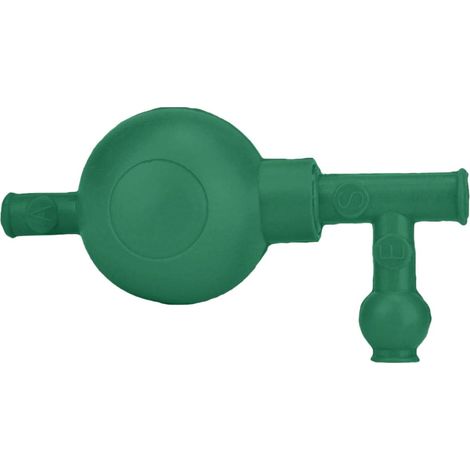 Remplisseur Quantitatif en Caoutchouc Vert Poire de Remplissage à 3 Valves de Pipette Contrôle de Décharge D'air, Utilisation Main pour Laboratoire en Laboratoire Chimique (1/5)