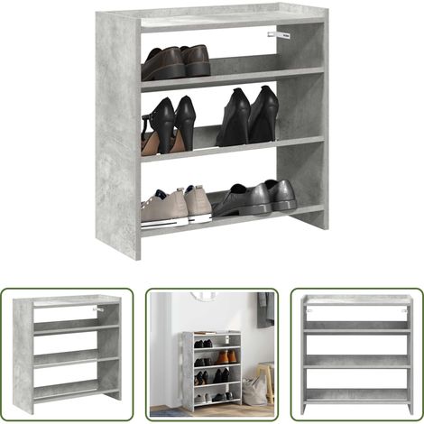 vidaXL Étagère bois - Étagère à chaussures gris béton 60x25x62 cm bois d'ingénierie (1/5)
