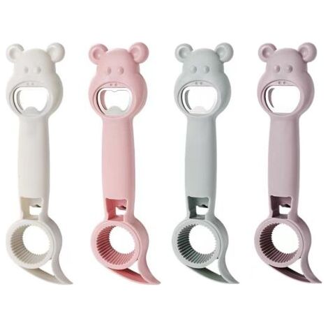 BUNTHAUS 4er-Set Flaschenöffner, 4-in-1, multifunktional, manuell, Bär, Glasöffner, Flaschenöffner, Dosenöffner, Glasöffner, Bierflaschenöffner, Flaschenöffner für Bierdosen (1/5)
