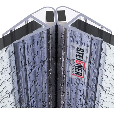 STEIGNER Joints de douche magnétiques SET, 199 cm, vitre 6/7/8mm, joints d'étanchéité aimantés 90 pour portes de douche, UKM04, 2 pièces