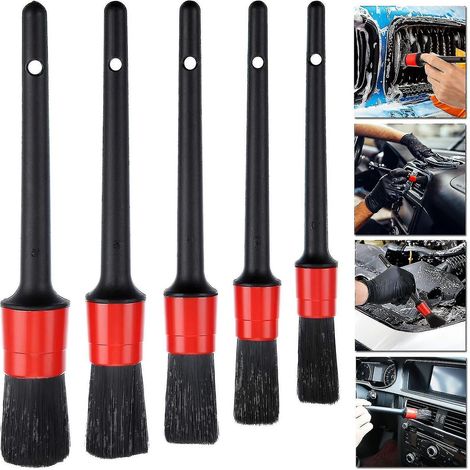 5 Brosse de précision, poils souples, sans métal, pour jantes et recoins, nettoyage voiture (1/4)
