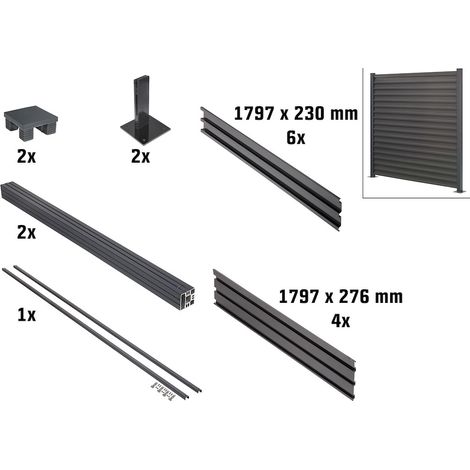 Steckzaun-Set Stahlblech L: 180 cm H: 180 cm