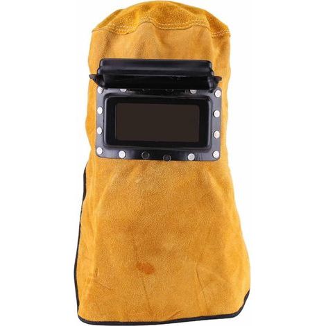 Casque de Soudeur en Cuir, Masque de Protection Respirant, Masque de Soudeur avec Verre de Sécurité (1/5)