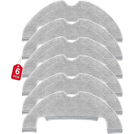 Lot de 6 chiffons de rechange pour Dream e D10 Plus / Z10 Pro / L10 Plus, pour Xiaom i Mi Robot Vacuum Mop 2 Ultra - Accessoire d'aspirateur en microfibre (1/5)