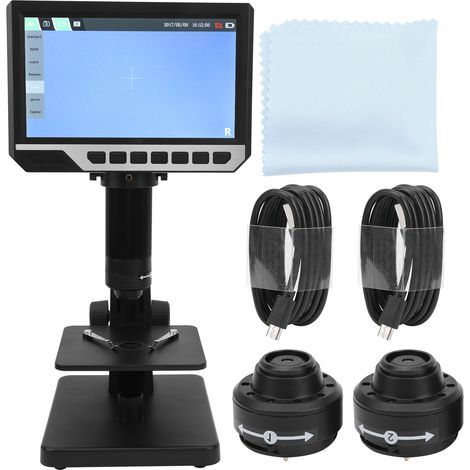 Microscope numérique industriel 2000X 12MP, écran HD 7 pouces, outil de réparation de circuits imprimés, loupe électronique haute précision pour soudure et inspection de cartes. (1/5)