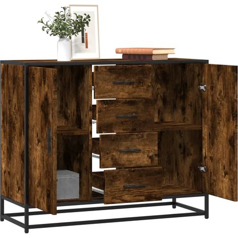 Sideboard Smoked Oak 92x35x76 cm Engineered Wood vidaXL (1/5)