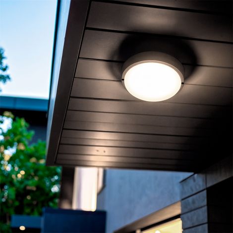 LED-Deckenleuchte 25W Rund für Aussen Ø175 mm IP65 Hublot Schwarz 4000K Neutralweiß
