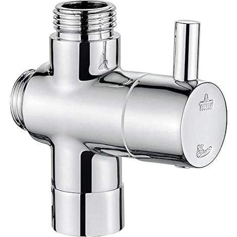 FOREHILL Bras de douche M92201 à 3 voies - Composant de valve de dérivation en laiton universel pour salle de bain (G3/4) et deux sorties (G3/4 et G1/2) pour pommeau de douche à main et pommeau de (1/5)