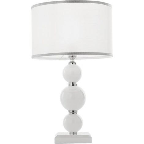 Lampada da tavolo 25x44 cm TEBE in vetro lavorato a mano Bianco (1/2)