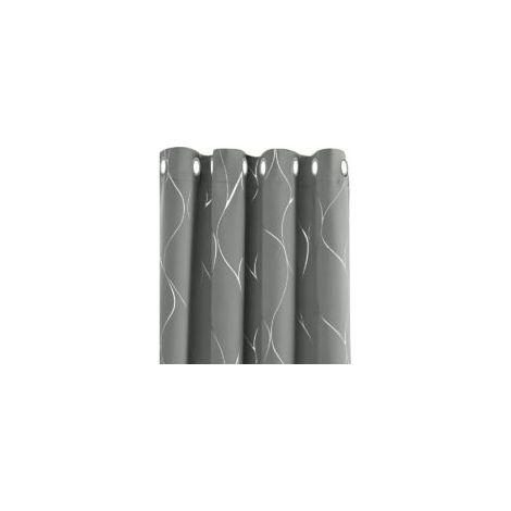 2er-Set Verdunkelungsvorhänge, wärmeisolierend, für Wohnzimmer, kälteabweisend, mit Ösen und hellgrau-silbernem Muster, 140 x 245 cm – Crezuo