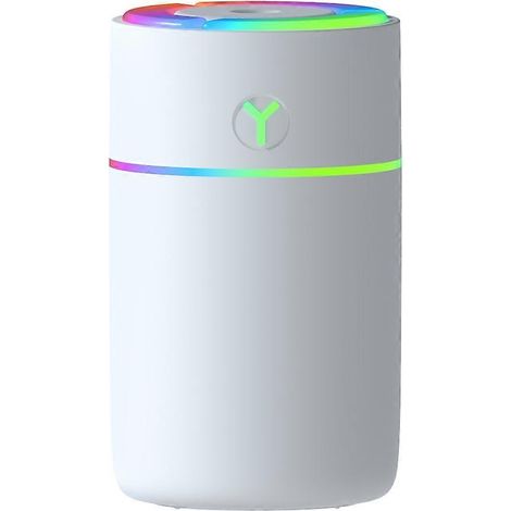 USB humidificateur avec RGB lampe mini humidificateur air et diffuseur arômes pour maison et voyage blanc (1/5)