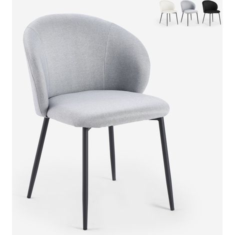 Moderner Esszimmer- und Küchenstuhl aus Designstoff Kadim - Grau
