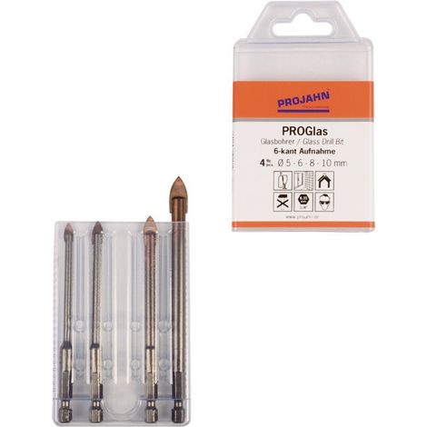 Projahn Satz Glasbohrer 1/4 6-kant Aufnahme 4-tlg. 5, 6, 8, 10 mm (1/5)