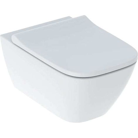 WC sospeso Smyle Square Rimfree con rubinetteria invisibile, con sportello sottile a chiusura morbida (1/4)