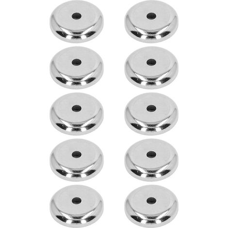 10 Stück Silber-NdFeB-Magnet, vernickelt, Neodym-Eisen-Bor, Edelstahl, Senkloch, Topf M