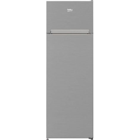 Beko – Réfrigérateur double porte 250 L – Froid statique MinFrost – Dimensions 160,6 x 54 x 57,4 cm – Classe E – Gris acier (1/4)