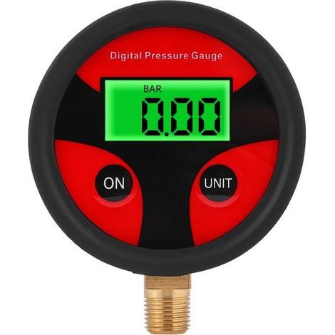 Manomètre Numérique de Pneu, Manomètre Jauge de Pression des Pneus de Voiture Digital LCD Jauge de Pression d'Air des Pneus LCD Numérique pour Voiture Camion Moto(Filetage : 1/8 NPT) (1/5)