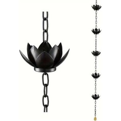 Chaîne de Pluie avec Coupelles Lotus, Déviation D' pour Gouttières, Alternative Aux Descentes Pluviales Traditionnelles (1/4)