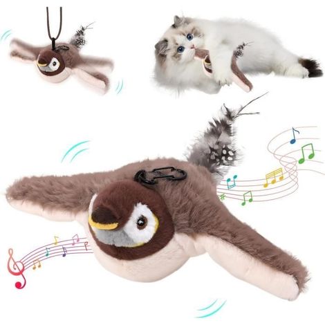 Oiseau pour Chat Qui Bat des Ailes, Jouet Chat Oiseau Qui Bouge, Oiseau Volant pour Chat, Jouet pour Chat, Flappy Bird Chat (1/4)