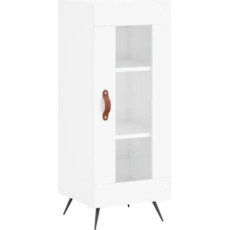 Sideboard/Anrichte/Buffet Hochglanz-Weiß 34,5x34x90 cm Holzwerkstoff LXWW484832 (1/5)