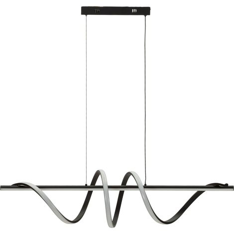 Lampadario a Sospensione LED a Spirale 65W Regolabile - Luce CCT 3000K/4000K/6000K in Alluminio, Ferro e PVC Nero/Bianco, Dim 101x25x30 cm