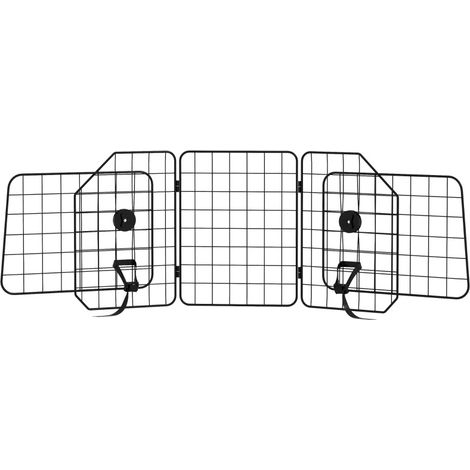Rejilla separadora para coche para perros ajustable 93-150 cm plegable de acero negro HOMVRA (1/5)